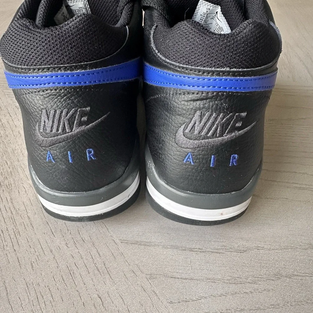 Nike Flight‎ Legacy Leather Black Hyper Blue Basketball Shoes Mens 9 BQ4212-003